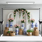 Lofaris Floral Chinese Blue And White Sweet Wedding Backdrop